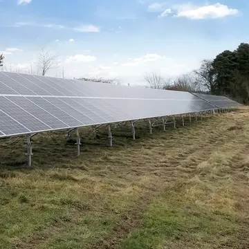 solar array mounted on ground screw foundations